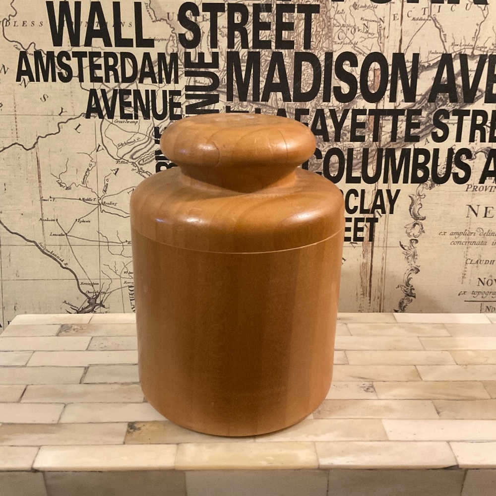 Vintage Wood Lidded Jar